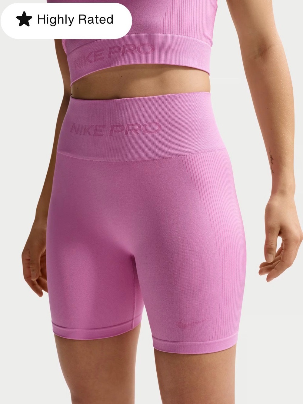 Nike Pro High-Waist Pink Women’s Biker Shorts